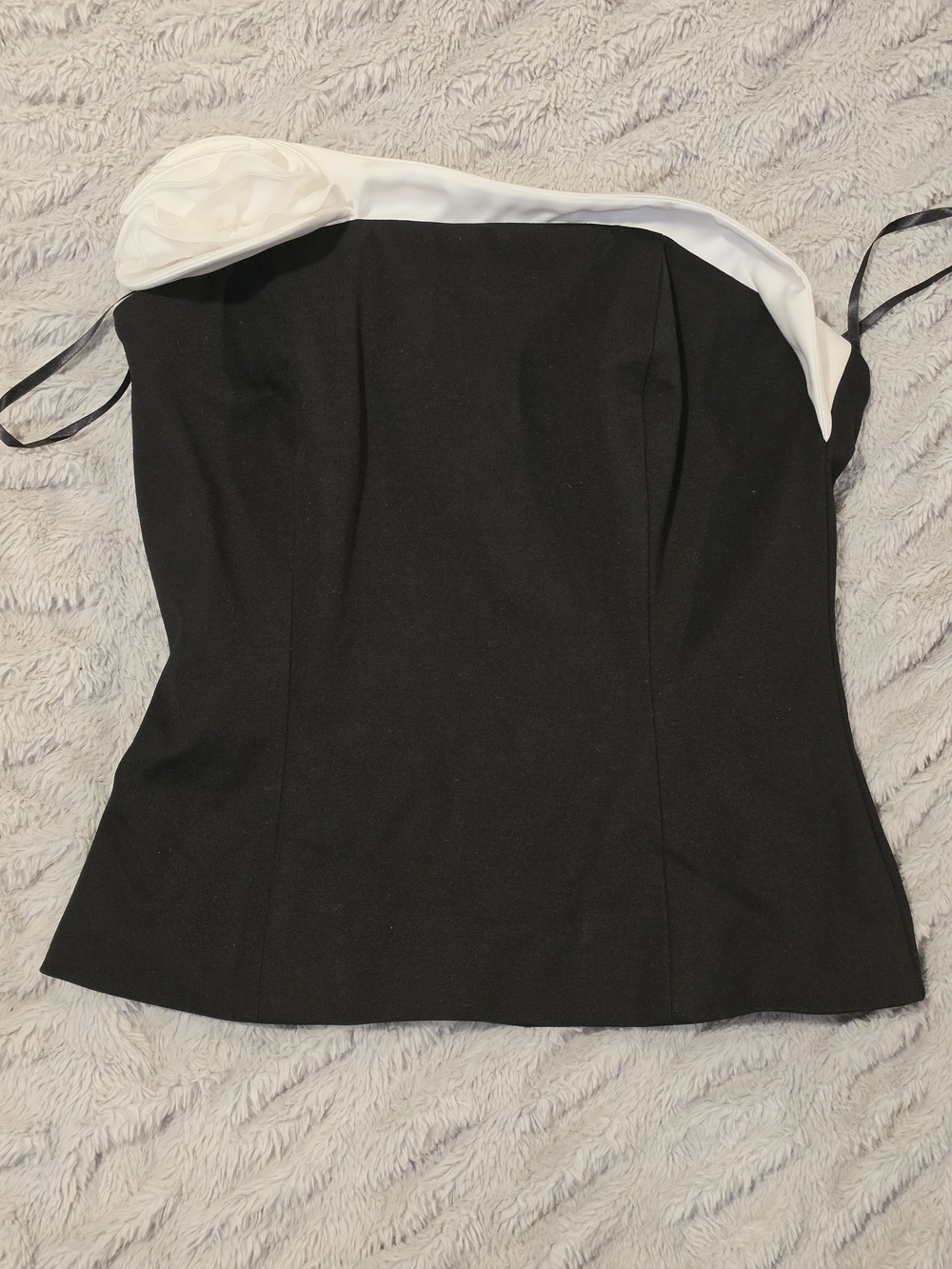 White House Black Market Black Camisole with White Accent
